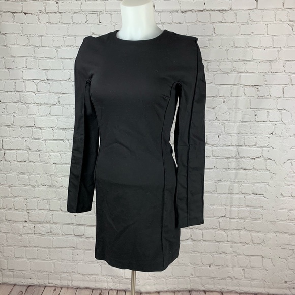 Zara W&B Collection Black Long Sleeve Dress - Picture 2 of 5